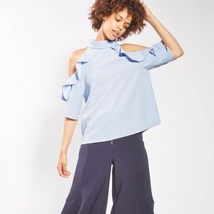 BNWT Topshop Ruffle Cold Shoulder top